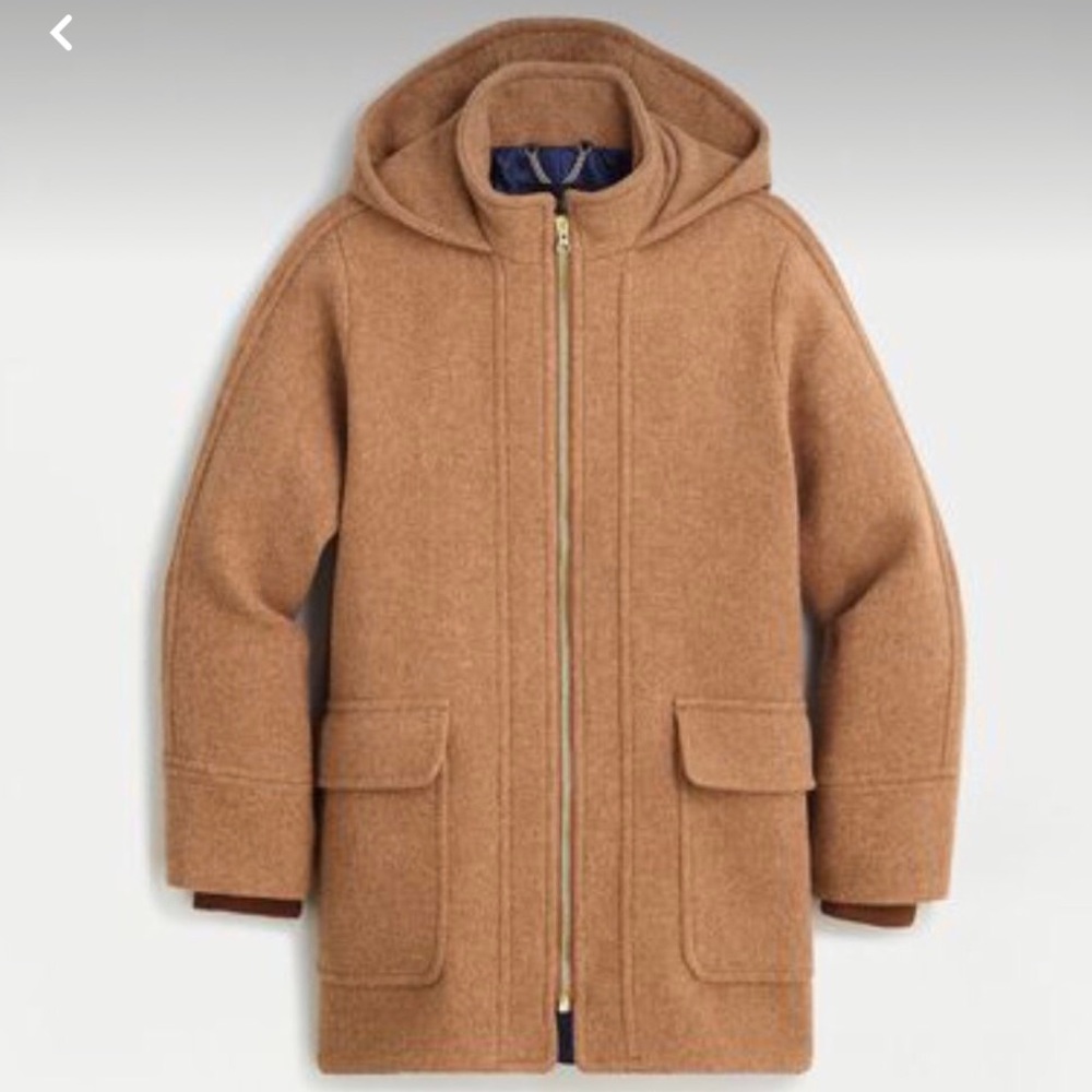 J Crew. Nello Wool Coat Parka New With Tag Medium